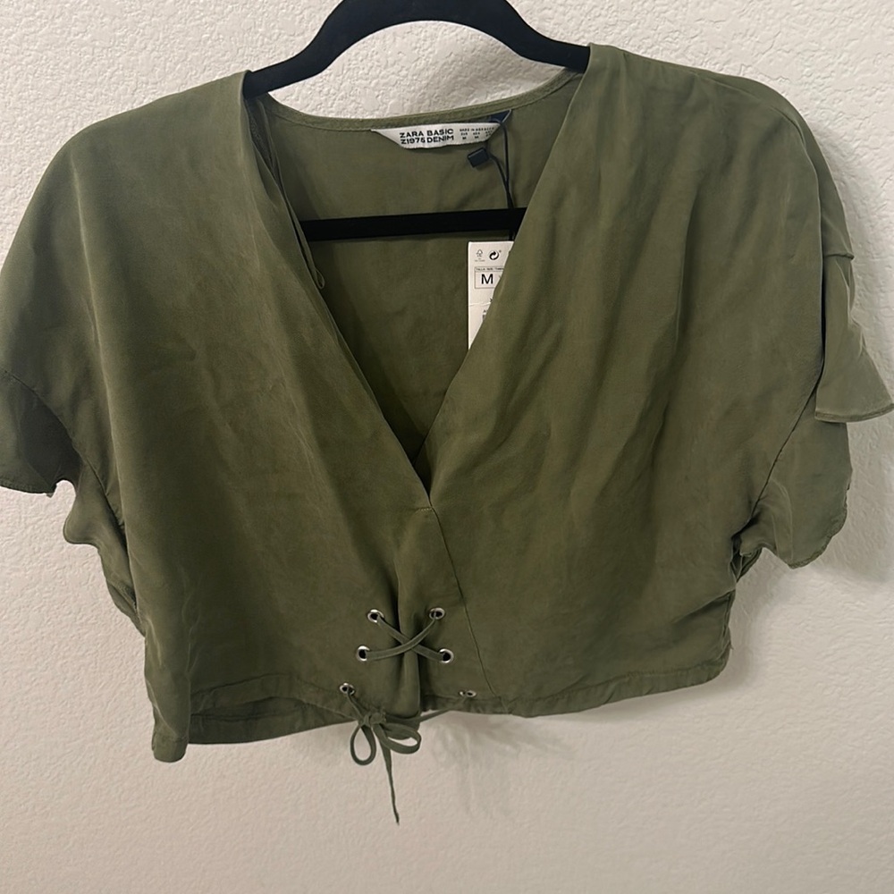 Army Green Zara Top